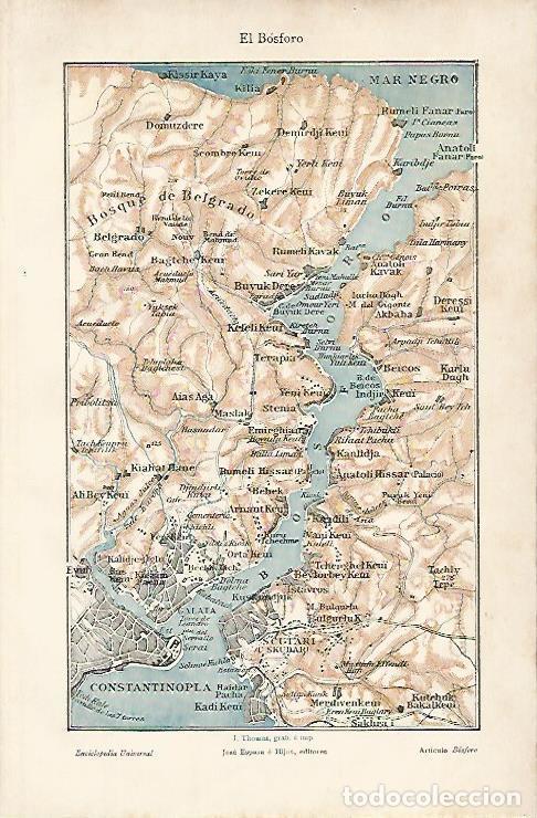 Otros art&iacute;culos de coleccionismo en papel: LAMINA ESPASA 11742: Mapa del Bosforo - Varios