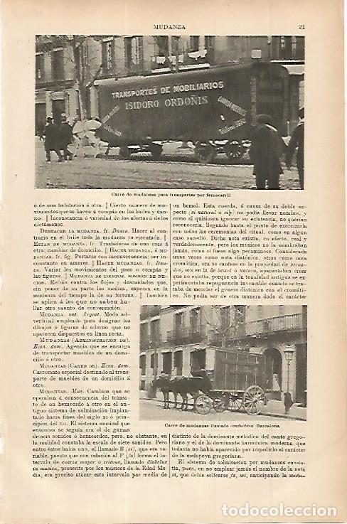Otros art&iacute;culos de coleccionismo en papel: LAMINA ESPASA 11429: Carro de mudanzas por ferrocarril - Varios