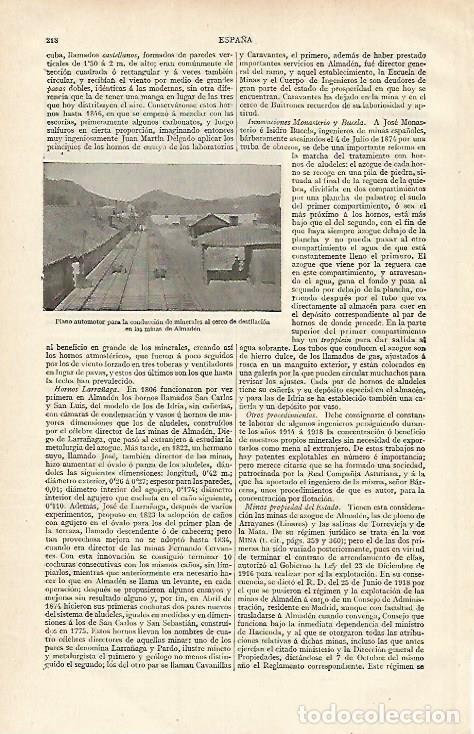 Otros art&iacute;culos de coleccionismo en papel: LAMINA ESPASA 15583: Minas de Almaden - Varios