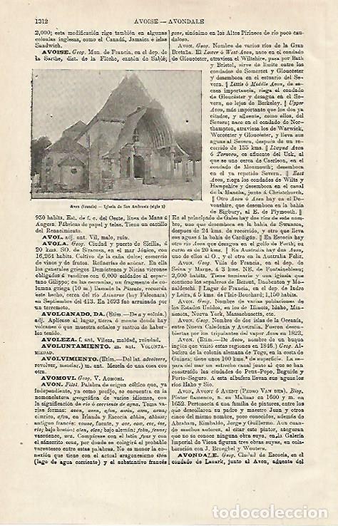 Otros art&iacute;culos de coleccionismo en papel: LAMINA ESPASA 13055: Iglesia de San Ambrosio en Avon Francia - Varios