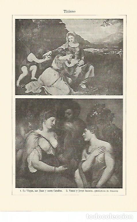 Otros art&iacute;culos de coleccionismo en papel: LAMINA ESPASA 1240: Obras pictoricas de Tiziano - Varios Autores