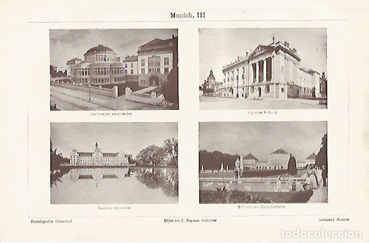 Otros art&iacute;culos de coleccionismo en papel: LAMINA ESPASA 11512: Edificios de Munich - Varios