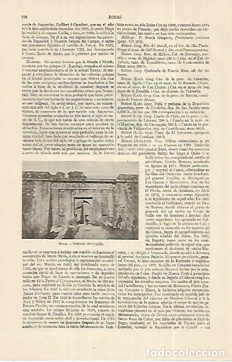 Otros art&iacute;culos de coleccionismo en papel: LAMINA ESPASA 19261: Castillo de Roses Girona - Varios