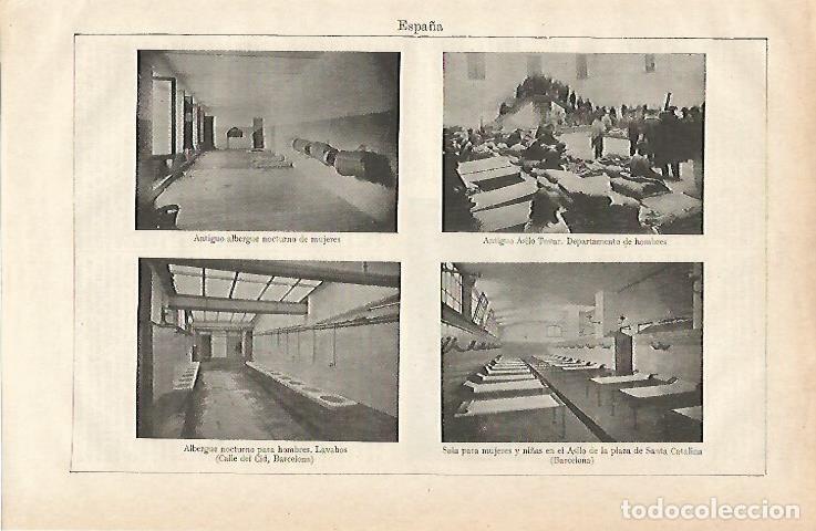 Otros art&iacute;culos de coleccionismo en papel: LAMINA ESPASA 19863: Asilo Tovar Albergue de la calle del Cid de Barcelona y Asilo de Santa Catalina