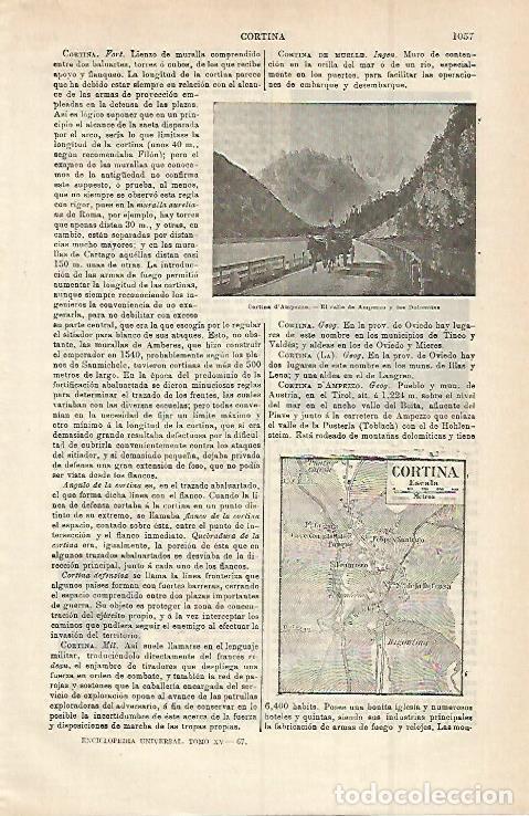 Otros art&iacute;culos de coleccionismo en papel: LAMINA ESPASA 15076: Valle de Ampezzo y Mapa de Cortina - Varios
