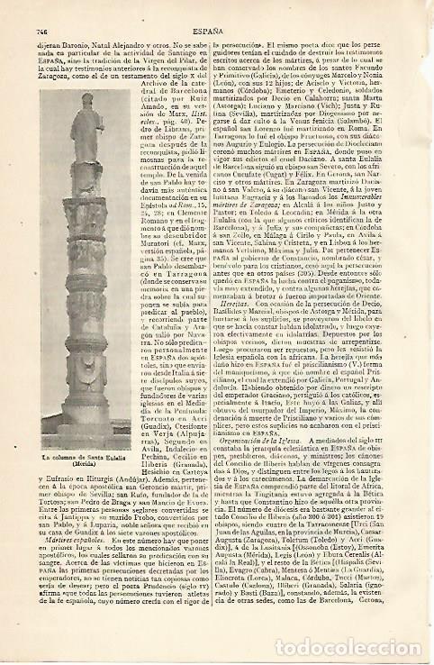 Otros art&iacute;culos de coleccionismo en papel: LAMINA ESPASA 10248: La Columna de Santa Eulalia en Merida - Varios