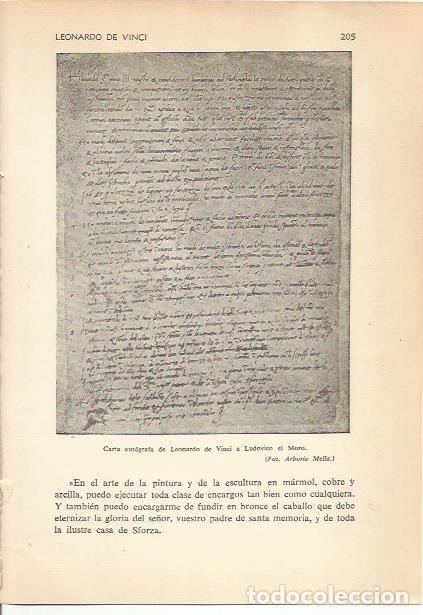 Otros art&iacute;culos de coleccionismo en papel: LAMINA 24184: Carta de Leonardo da Vinci a Ludovico el Moro - Carmi&ntilde;a Verdejo