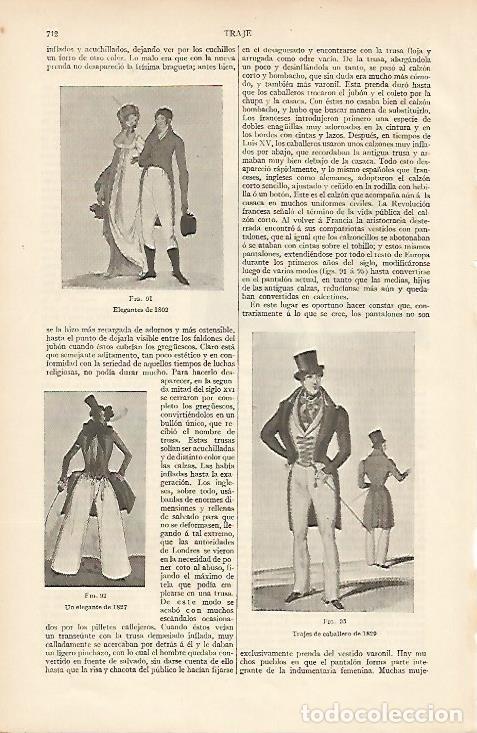 Otros art&iacute;culos de coleccionismo en papel: LAMINA ESPASA 11066: Trajes de caballero de 1829 1827 y 1802 - Varios