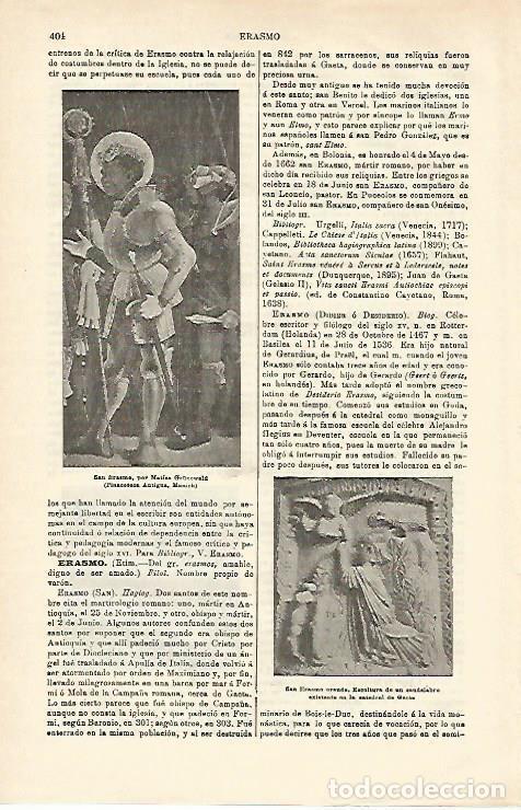 Otros art&iacute;culos de coleccionismo en papel: LAMINA ESPASA 16527: San Erasmo - Varios