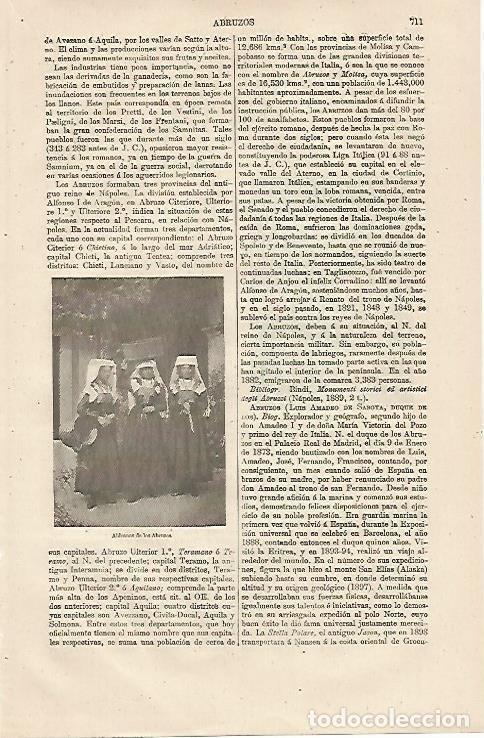 Otros art&iacute;culos de coleccionismo en papel: LAMINA ESPASA 13189: Aldeanas de los Abruzos Italia - Varios