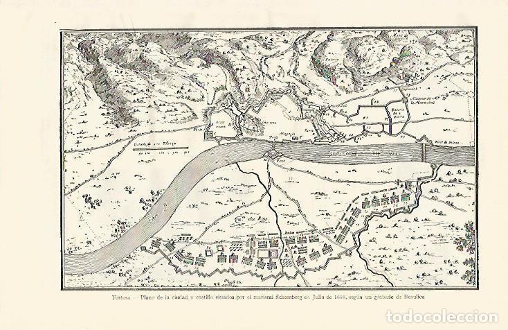 Otros art&iacute;culos de coleccionismo en papel: LAMINA ESPASA 1378: Plano de Tortosa por el mariscal Schombberg 1648 - Varios Autores