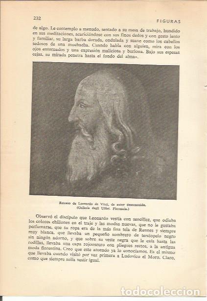Otros art&iacute;culos de coleccionismo en papel: LAMINA 24192: Retrato de Leonardo da Vinci, anonimo - Carmi&ntilde;a Verdejo