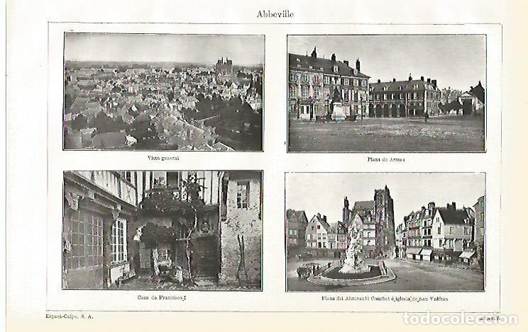 Otros art&iacute;culos de coleccionismo en papel: LAMINA De ESPASA 0036: Abbeville. Vistas - Varios autores
