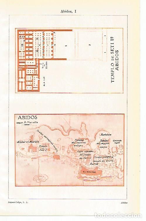 Otros art&iacute;culos de coleccionismo en papel: LAMINA De ESPASA 0063: Abidos I (egipto). Templo de Seti I - Varios autores