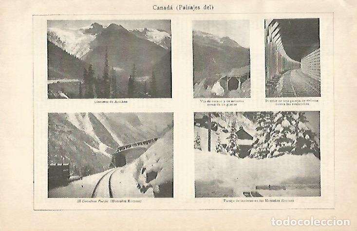 Otros art&iacute;culos de coleccionismo en papel: LAMINA De ESPASA 00185: Paisajes del Canada - Varios autores