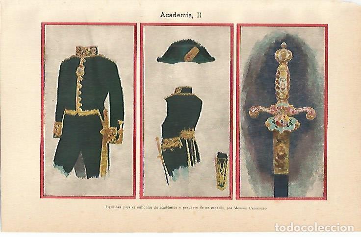 Otros art&iacute;culos de coleccionismo en papel: LAMINA De ESPASA 0080: Academia II - Varios autores