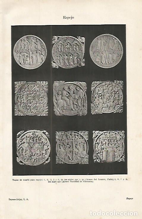 Otros art&iacute;culos de coleccionismo en papel: LAMINA ESPASA 16250: Tapas de marfil para espejo - Varios