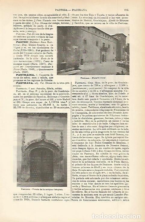 Otros art&iacute;culos de coleccionismo en papel: LAMINA ESPASA 002344: Vistas de Pastrana Guadalajara - Varios Autores