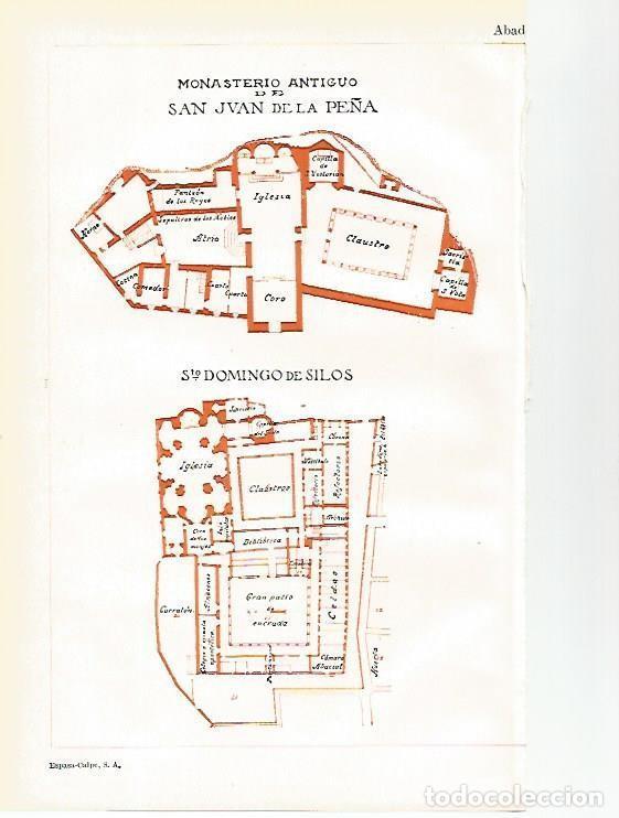 Otros art&iacute;culos de coleccionismo en papel: LAMINA De ESPASA 0028: Plano del Monsterio de San Juan de la Pe&ntilde;a - Varios autores