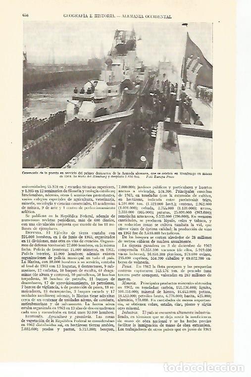 Otros art&iacute;culos de coleccionismo en papel: LAMINA ESPASA 29310: Ceremonia del primer destructor de la Armada de Alemania - Varios