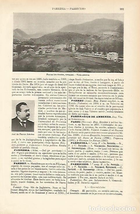 Otros art&iacute;culos de coleccionismo en papel: LAMINA ESPASA 002313: Vista general de Parres Asturias - Varios Autores