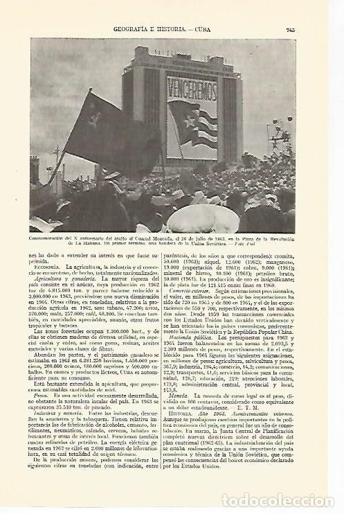 Otros art&iacute;culos de coleccionismo en papel: LAMINA ESPASA 29341: Conmemoracion del X aniversario del asalto al Cuartel Moncada Cuba - Varios