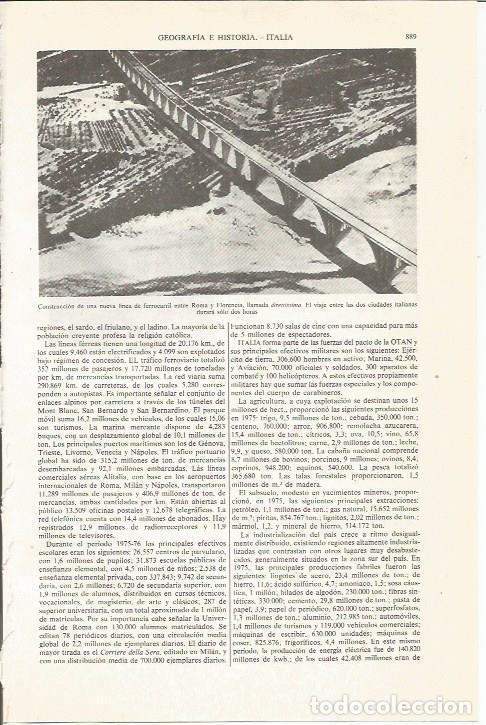 Otros art&iacute;culos de coleccionismo en papel: LAMINA ESPASA 36129: Construccion de la linea de tren Roma-Florencia - Varios