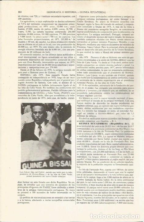 Otros art&iacute;culos de coleccionismo en papel: LAMINA ESPASA 36119: Luis Cabral, lider del PAIGC de Guinea Bissau - Varios