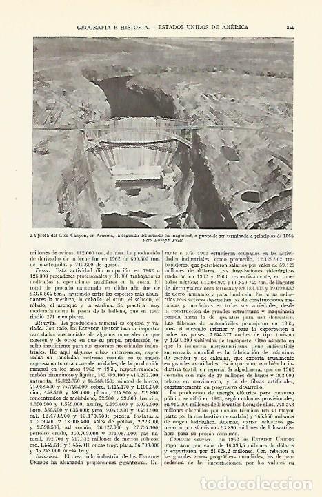 Otros art&iacute;culos de coleccionismo en papel: LAMINA ESPASA 29371: Presa del Glen Canyon Estados Unidos - Varios