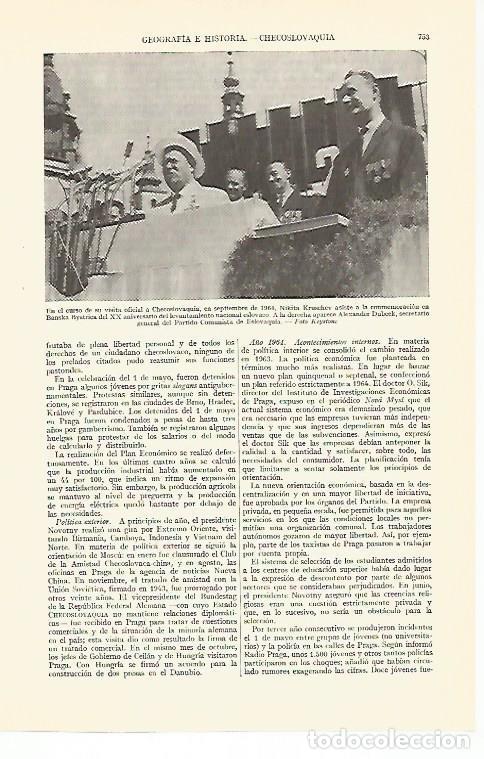 Otros art&iacute;culos de coleccionismo en papel: LAMINA ESPASA 29343: N. Kruschev en la antigua Checoslovaquia en 1964 - Varios