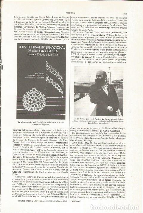 Otros art&iacute;culos de coleccionismo en papel: LAMINA ESPASA 36196: Cartel del Festival Internacional de Musica y Danza de Granada - Varios
