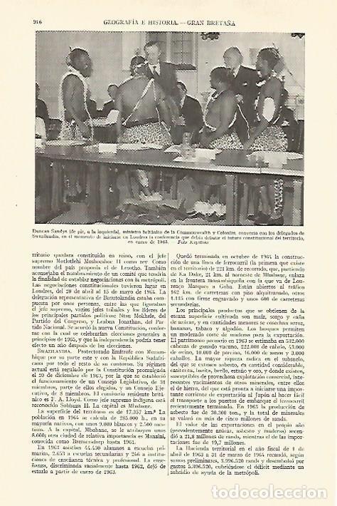 Otros art&iacute;culos de coleccionismo en papel: LAMINA ESPASA 29395: D. Sandys con delegados de Swazilandia en Londres enero de 1963 - Varios