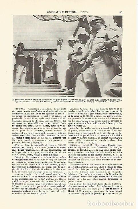 Otros art&iacute;culos de coleccionismo en papel: LAMINA ESPASA 29401: Duvalier presidente de Haiti - Varios