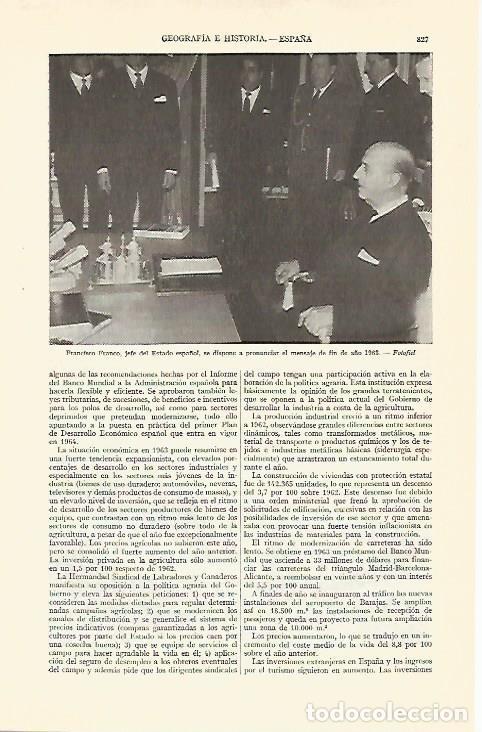 Otros art&iacute;culos de coleccionismo en papel: LAMINA ESPASA 29360: F. Franco grabando el mensaje de fin de a&ntilde;o de 1963 - Varios