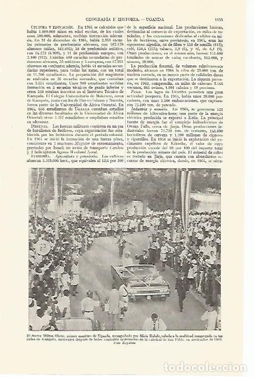 Otros art&iacute;culos de coleccionismo en papel: LAMINA ESPASA 29456: Milton Obote primer ministro de Uganda - Varios