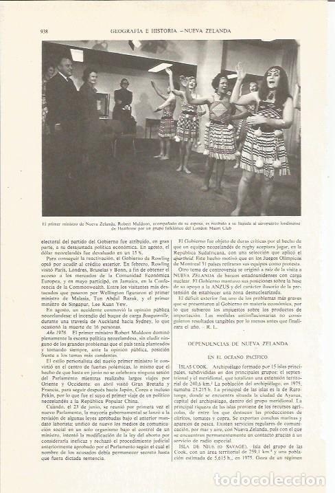 Otros art&iacute;culos de coleccionismo en papel: LAMINA ESPASA 36144: Robert Muldoon, primer ministro de Nueva Zelanda - Varios