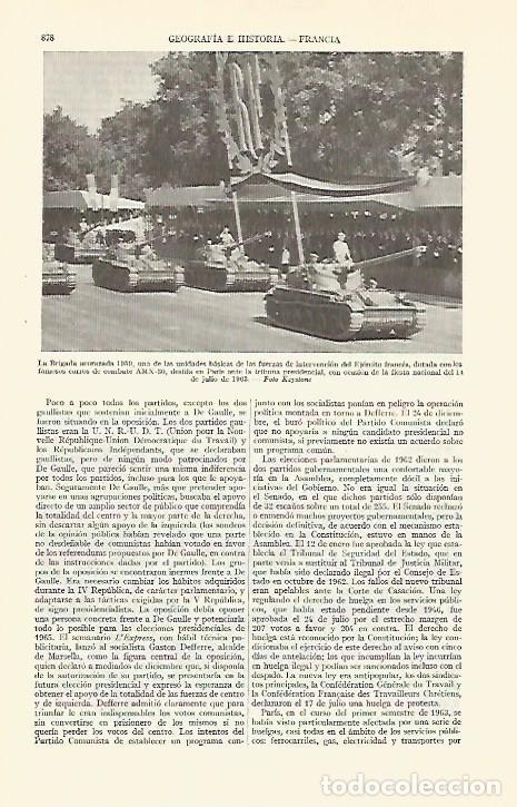 Otros art&iacute;culos de coleccionismo en papel: LAMINA ESPASA 29380: Brigada Acorazada del Ejercito de Francia - Varios