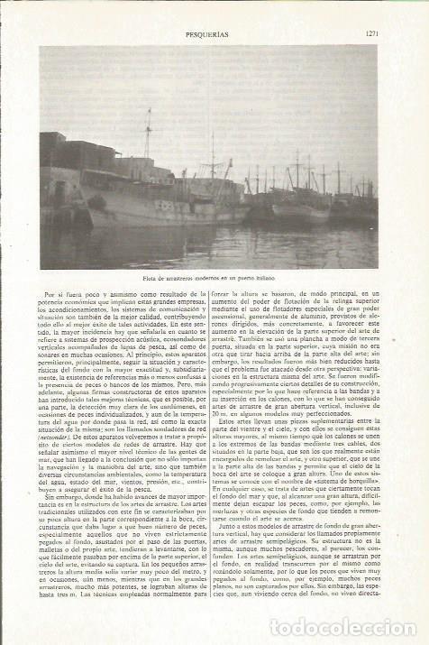 Otros art&iacute;culos de coleccionismo en papel: LAMINA ESPASA 36208: Flota de arrastreros en un puerto de Italia - Varios