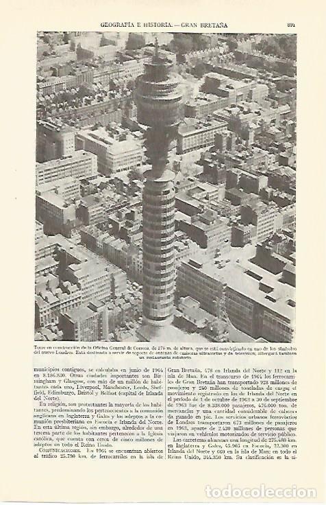 Otros art&iacute;culos de coleccionismo en papel: LAMINA ESPASA 29385: Torre de la Oficina General de Correos de Gran Breta&ntilde;a en Londres - Varios
