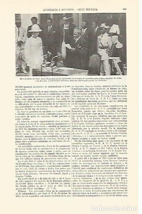 Otros art&iacute;culos de coleccionismo en papel: LAMINA ESPASA 29392: Toma de posesion del presidente Jomo Kenyatta en Ke&ntilde;a - Varios
