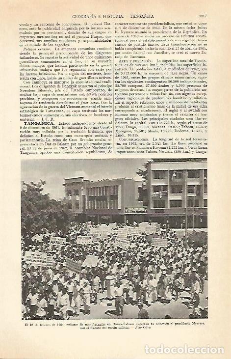 Otros art&iacute;culos de coleccionismo en papel: LAMINA ESPASA 29453: Manifestacion en Dar-es-Salaam Tanganica - Varios