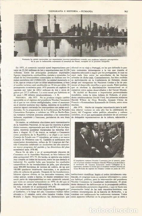 Otros art&iacute;culos de coleccionismo en papel: LAMINA ESPASA 36152: Refinerias de petroleo en Rumania - Varios