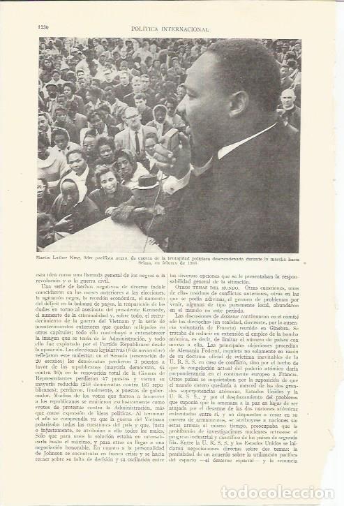 Otros art&iacute;culos de coleccionismo en papel: LAMINA ESPASA 35841: Maritn Luther King en 1965 - Varios