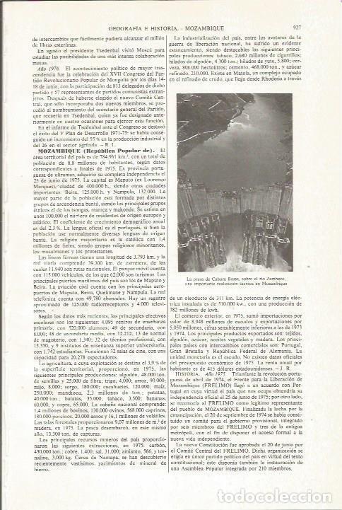 Otros art&iacute;culos de coleccionismo en papel: LAMINA ESPASA 36141: Presa de Cabora Bassa, Mozambique - Varios
