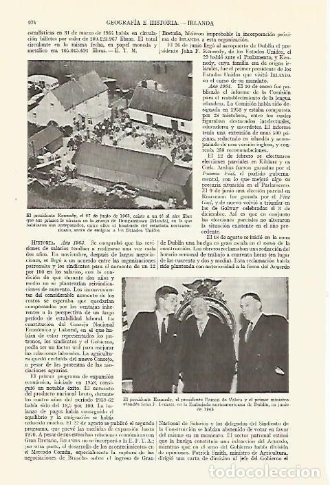 Otros art&iacute;culos de coleccionismo en papel: LAMINA ESPASA 29413: Kennedy en Dunganstown Irlanda en 1963 - Varios