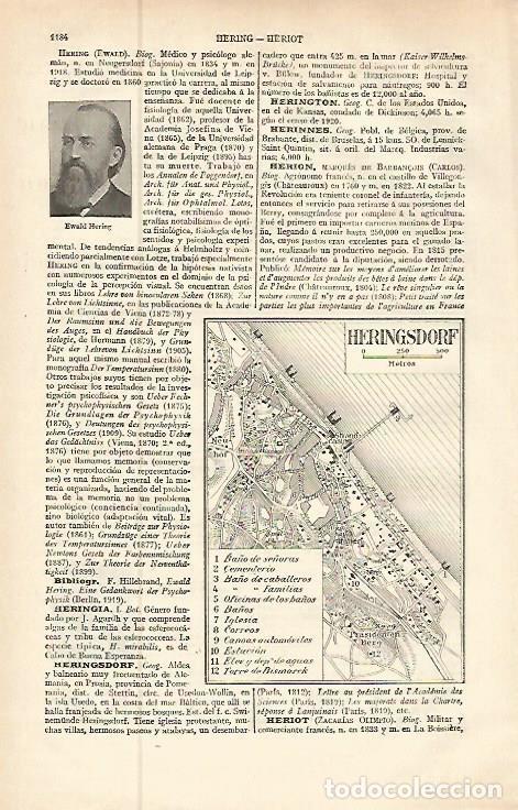 Otros art&iacute;culos de coleccionismo en papel: LAMINA ESPASA 29508: Plano de Heringsdorf Alemania - Varios
