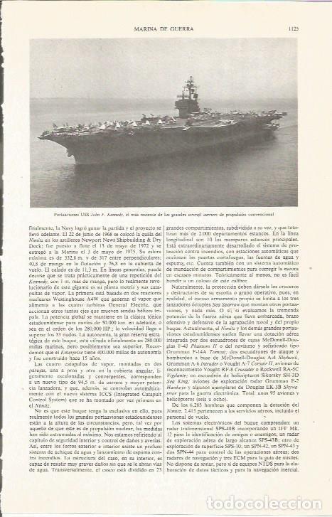Otros art&iacute;culos de coleccionismo en papel: LAMINA ESPASA 36179: Portaaviones USS Johm F Kennedy - Varios