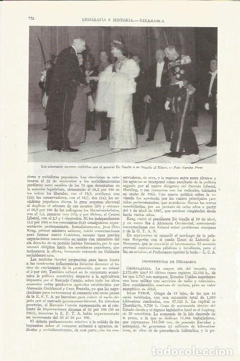 Otros art&iacute;culos de coleccionismo en papel: LAMINA ESPASA 35804: Los reyes de Dinamarca y Charles de Gaulle - Varios