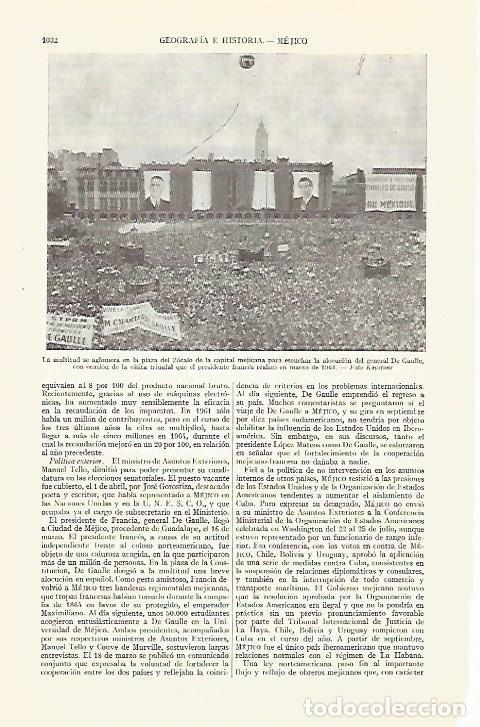 Otros art&iacute;culos de coleccionismo en papel: LAMINA ESPASA 29435: Discurso de De Gaulle en la Plaza del Zocalo Mejico - Varios