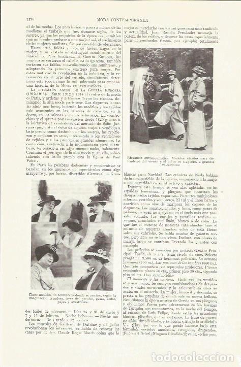 Otros art&iacute;culos de coleccionismo en papel: LAMINA ESPASA 35818: Modelos de sombreros de 1915 - Varios